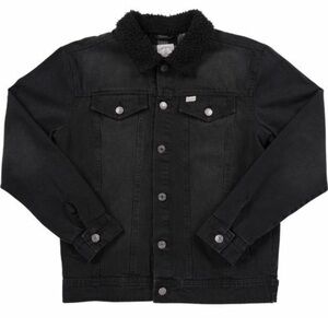 Black Jean Jacket with Classic Styling and Sturdy Denim